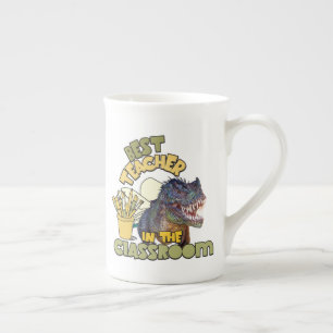 Funny Dinosaur Bester Lehrer im Klassenzimmer Prozellantasse