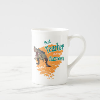 Funny Dinosaur Bester Lehrer im Klassenzimmer Prozellantasse