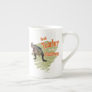 Funny Dinosaur Bester Lehrer im Klassenzimmer Prozellantasse