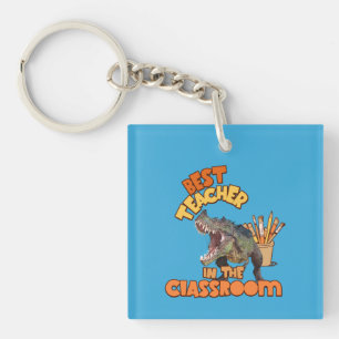 Funny Dinosaur Bester Lehrer im Klassenzimmer Schlüsselanhänger
