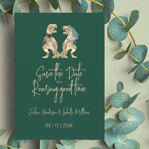Funny Dinosaur Braut und Groom Wedding Save The Date