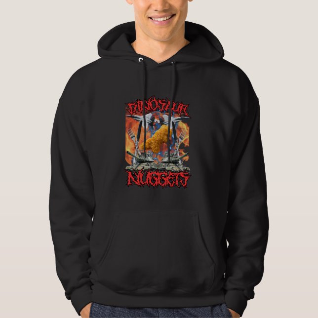 Funny Dinosaur Chicken Nugget Bootleg Hardcore Fla Hoodie (Vorderseite)