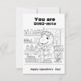 funny Dinosaur Coloring Maze Classroom Valentine  Dankeskarte