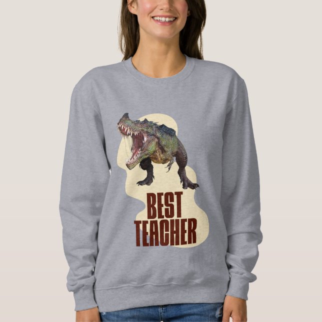 Funny Dinosaur Dino Bester Lehrer Sweatshirt (Vorderseite)