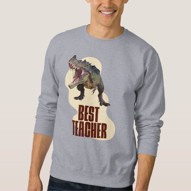 Funny Dinosaur Dino Bester Lehrer Sweatshirt (Vorderseite)