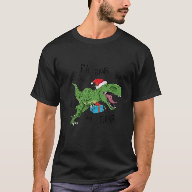 Funny Dinosaur Fa Ra Rawr Rex Christmas Boys Xmas T-Shirt (Vorderseite)