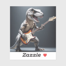 Funny Dinosaur Gitarre spielen Kunst Aufkleber