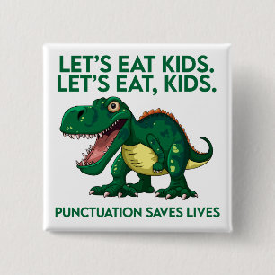 Funny Dinosaur Grammar Lesson Button