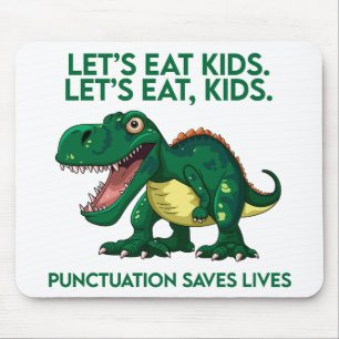 Funny Dinosaur Grammar Lesson Mousepad