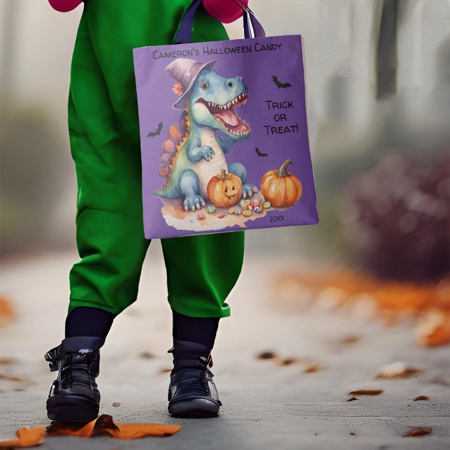 Funny Dinosaur Halloween Candy Tasche (Von Creator hochgeladen)