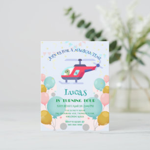 Funny dinosaur Helicopter Geburtstag Partei DIY Na Postkarte