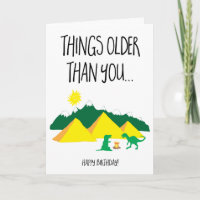 Funny Dinosaur Old Over The Hill Birthday Card