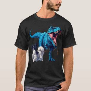 Funny Dinosaur Papillon Walking Dog Lover T-Shirt