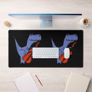 Funny Dinosaur Playing Cello Schreibtischunterlage
