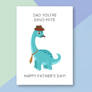 Funny Dinosaur Pun Father's Day Card Karte