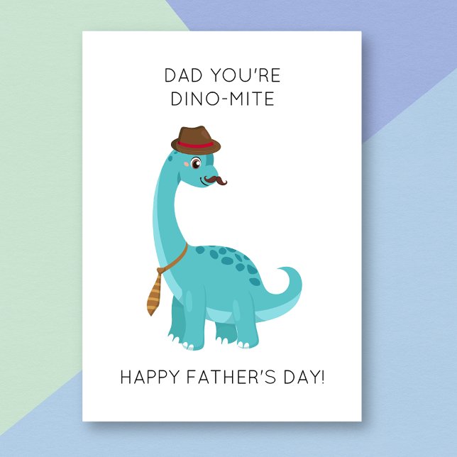 Funny Dinosaur Pun Father's Day Card Karte (Von Creator hochgeladen)
