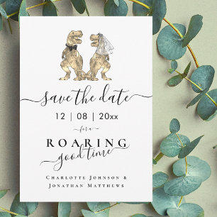 Funny Dinosaur Themed Wedding Save The Date