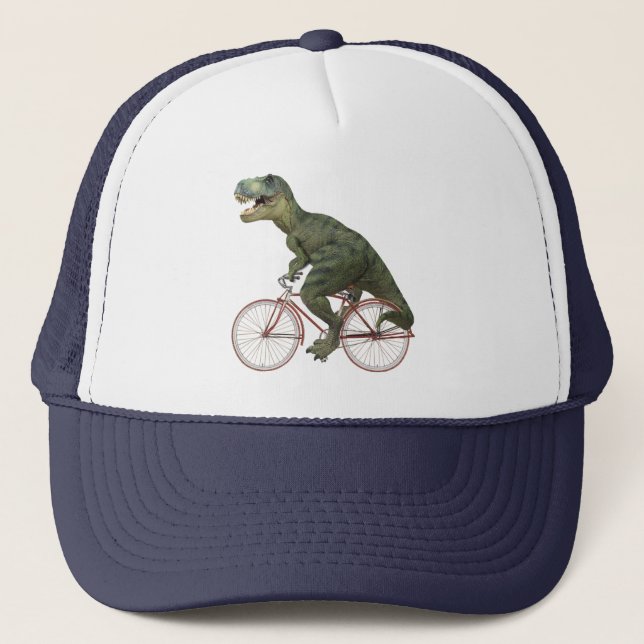 Funny Dinosaur TRex Bicycle T - Shirt Truckerkappe (Vorderseite)