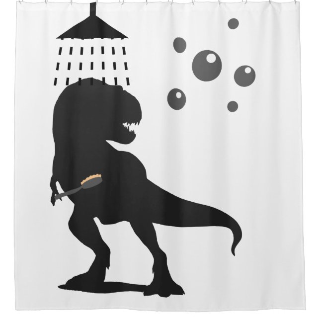 Funny Dinosaur Trex Jurassic Kinder Duschvorhang (Vorderseite)