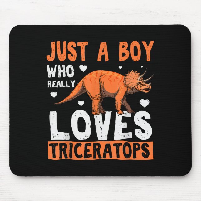 Funny Dinosaur Triceratops Apparel For Boys  Mousepad (Vorne)