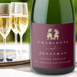 Funny Dinosaur Wedding Burgundy & Cream Custom