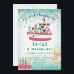 Funny dinosaur Yacht Birthday Party DIY Name Einladung<br><div class="desc">Funny dinosaur Yacht Birthday Party DIY Name</div>