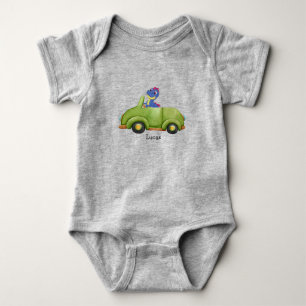 Funny Dinosaurier Antikwagen Geburtstagsschüler Baby Strampler