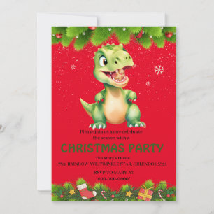 Funny Dinosaurier fressen Lebkuchen Weihnachten Einladung