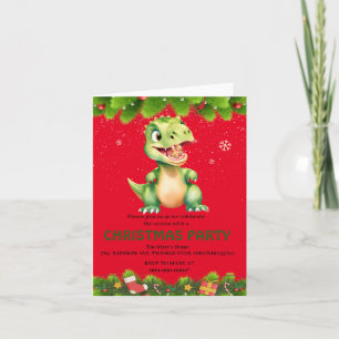 Funny Dinosaurier fressen Lebkuchen Weihnachten Einladung