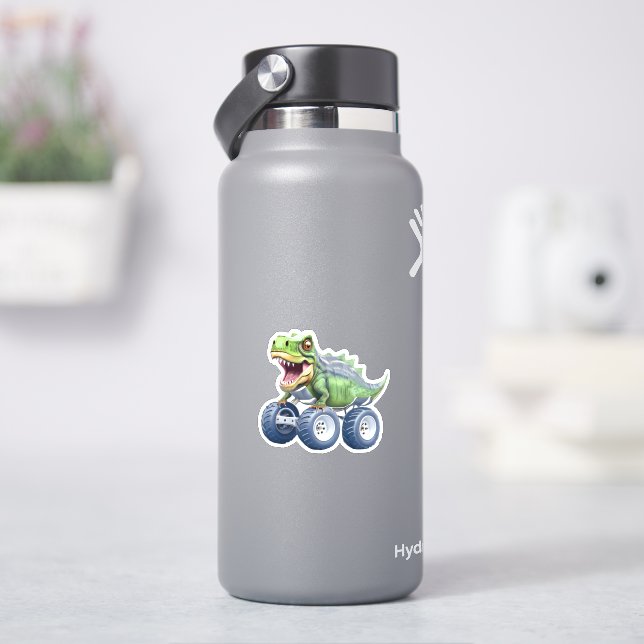 Funny Dinosaurier Monster LKW Aufkleber (HydroFlask)