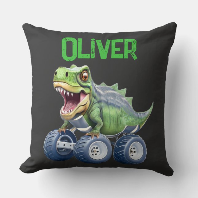 Funny Dinosaurier Monster LKW Kissen (Vorderseite)