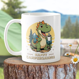 Funny Dinosaurier trinken Kaffee Außenbereich Camp Kaffeetasse
