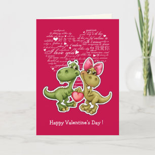 Funny Dinosaurier Valentinstag Feiertagskarte
