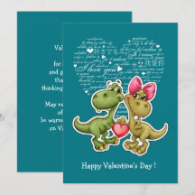 Funny Dinosaurier Valentinstag Flachkarten