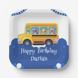 Funny dinosaurier Zurück zur Schule Bus Ballon Geb Pappteller
