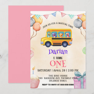 Funny Dinosaurier Zurück zur Schule Bus Kuchen Geb Save The Date