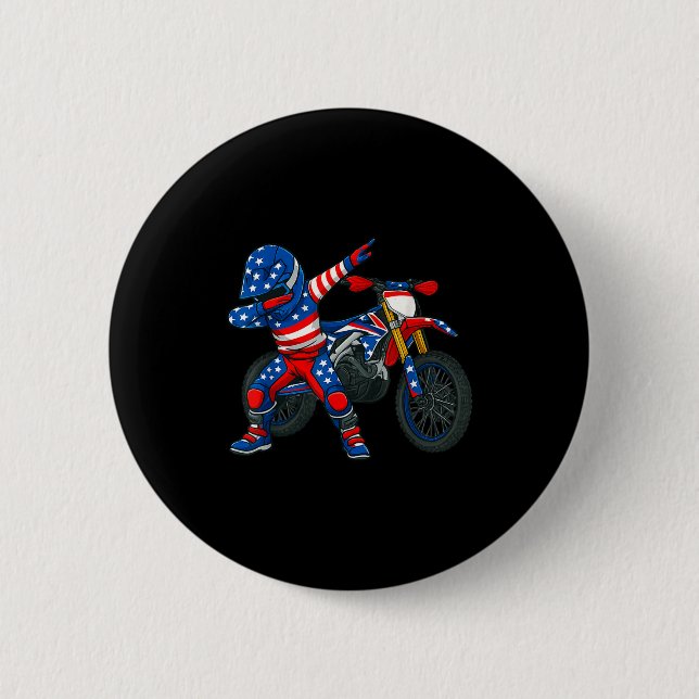 Funny Dirt Bike Art Rider Motocross Motorcycle Dir Button (Vorderseite)