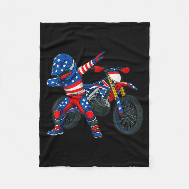 Funny Dirt Bike Art Rider Motocross Motorcycle Dir Fleecedecke (Vorderseite)