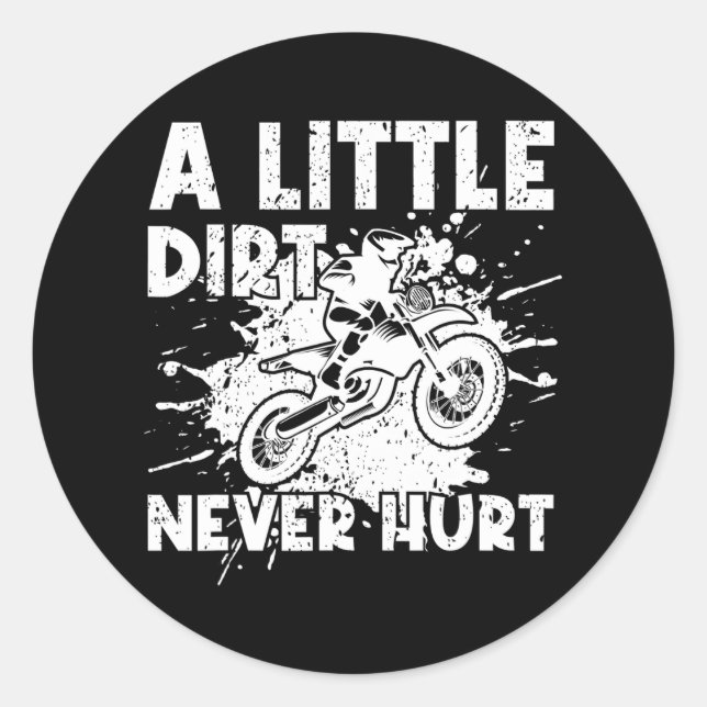 Funny Dirt Bike Runder Aufkleber (Vorderseite)