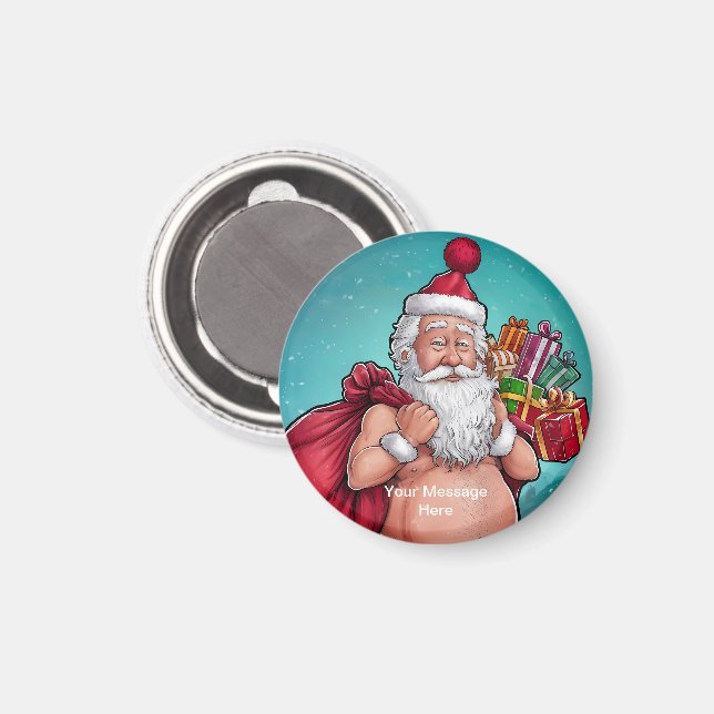 Funny Dirty Santa Christmas Collection Magnet (Vorderseite/Rückseite)
