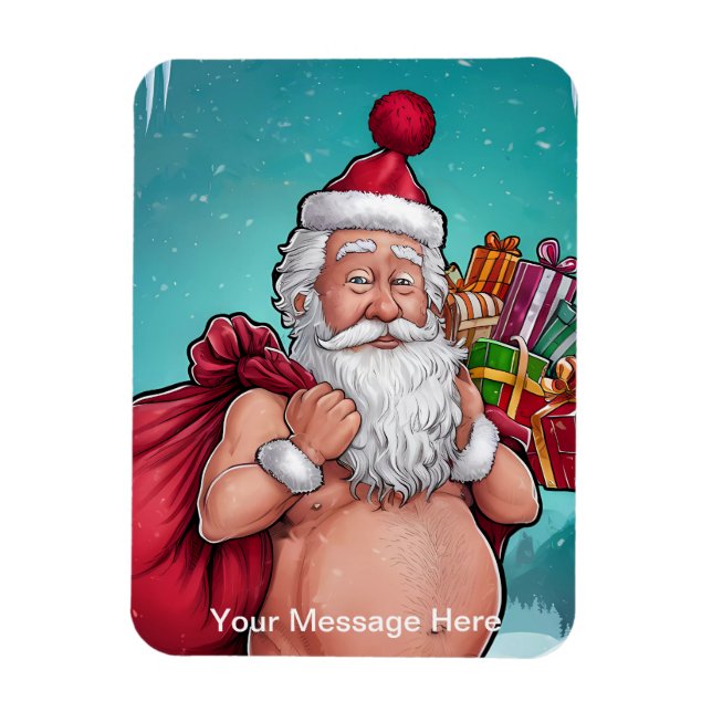 Funny Dirty Santa Christmas Collection Magnet (Vertikal)