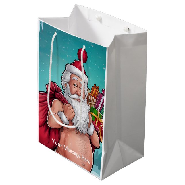 Funny Dirty Santa Christmas Collection Mittlere Geschenktüte (Vorderseite Schrägansicht)