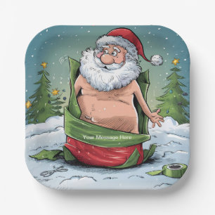Funny Dirty Santa Christmas Collection Pappteller