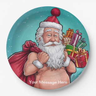 Funny Dirty Santa Christmas Collection Pappteller