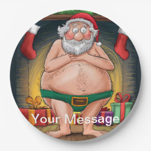 Funny Dirty Santa Christmas Collection Pappteller