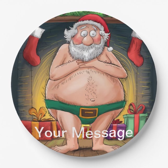 Funny Dirty Santa Christmas Collection Pappteller (Vorderseite)