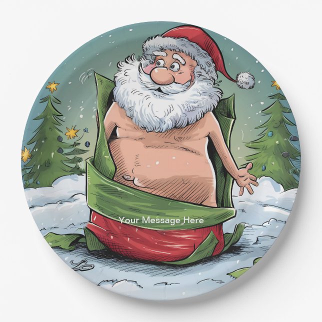 Funny Dirty Santa Christmas Collection Pappteller (Vorderseite)