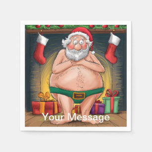 Funny Dirty Santa Christmas Collection Serviette