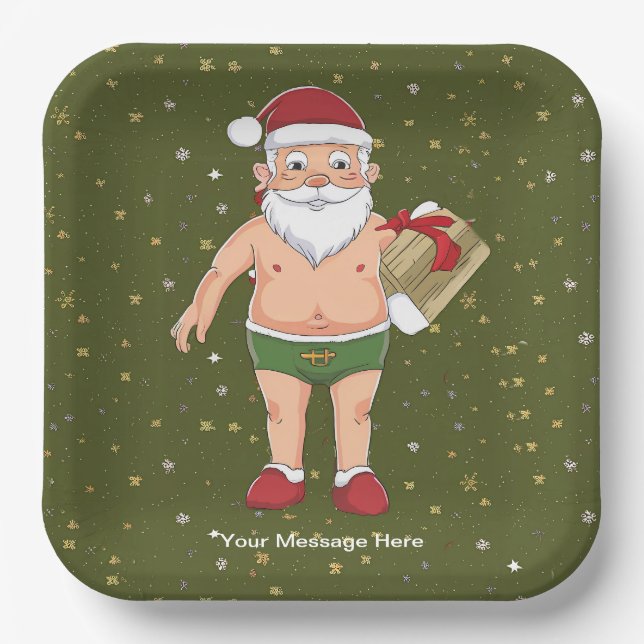 Funny Dirty Weihnachtsauflistungspapier Pappteller (Vorderseite)