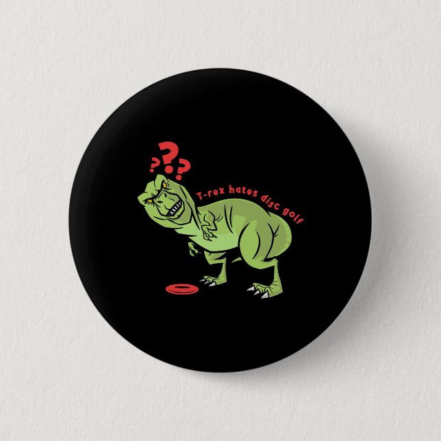 Funny Disc Golf T Rex Kids  Button (Vorderseite)